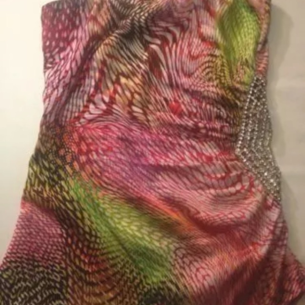 (B74) strapless top with rhinestones JAGGER Medium